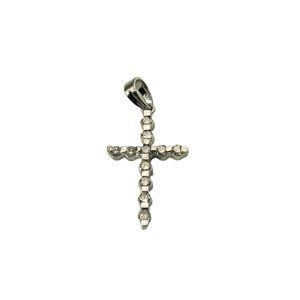 Vintage 14 Karat White Gold and Diamond Cross Pendant #10502